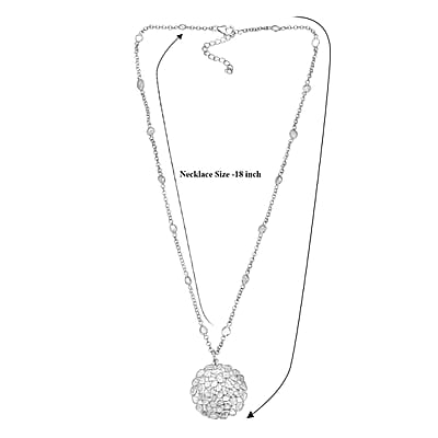 GP Celestial Dream Collection Polki Diamond Pendant Necklace in Platinum Over Sterling Silver 4.00 ctw (20 Inches)