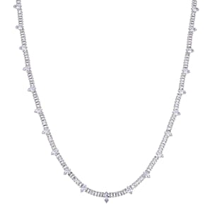 Doorbuster Simulated Diamond Designer Style Everyday Luxury Set Necklace 20 Inches and Earrings in Silvertone