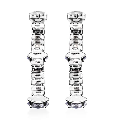 Simulated Diamond Designer Style Everyday Luxury Set Necklace 20 Inches and Earrings in Silvertone