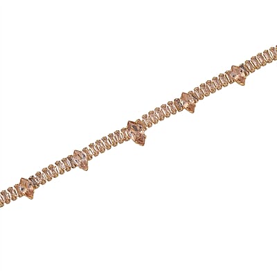 Simulated Champagne Color Diamond Designer Style Everyday Luxury Set Necklace 20 Inches and Earrings in Goldtone