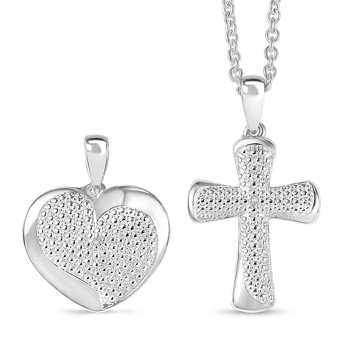 Buy Doorbuster EverTrue Lab Grown Diamond Accent Cross and Heart