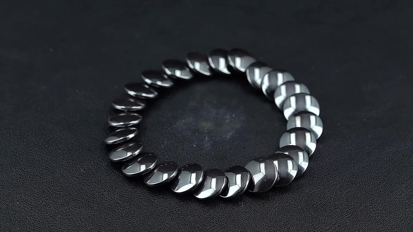 Doorbuster 2 Piece Set Hematite Beaded Stretch Bracelet (7-7.5In) and Necklace (21-23 Inches) in Silvertone 557.00 ctw