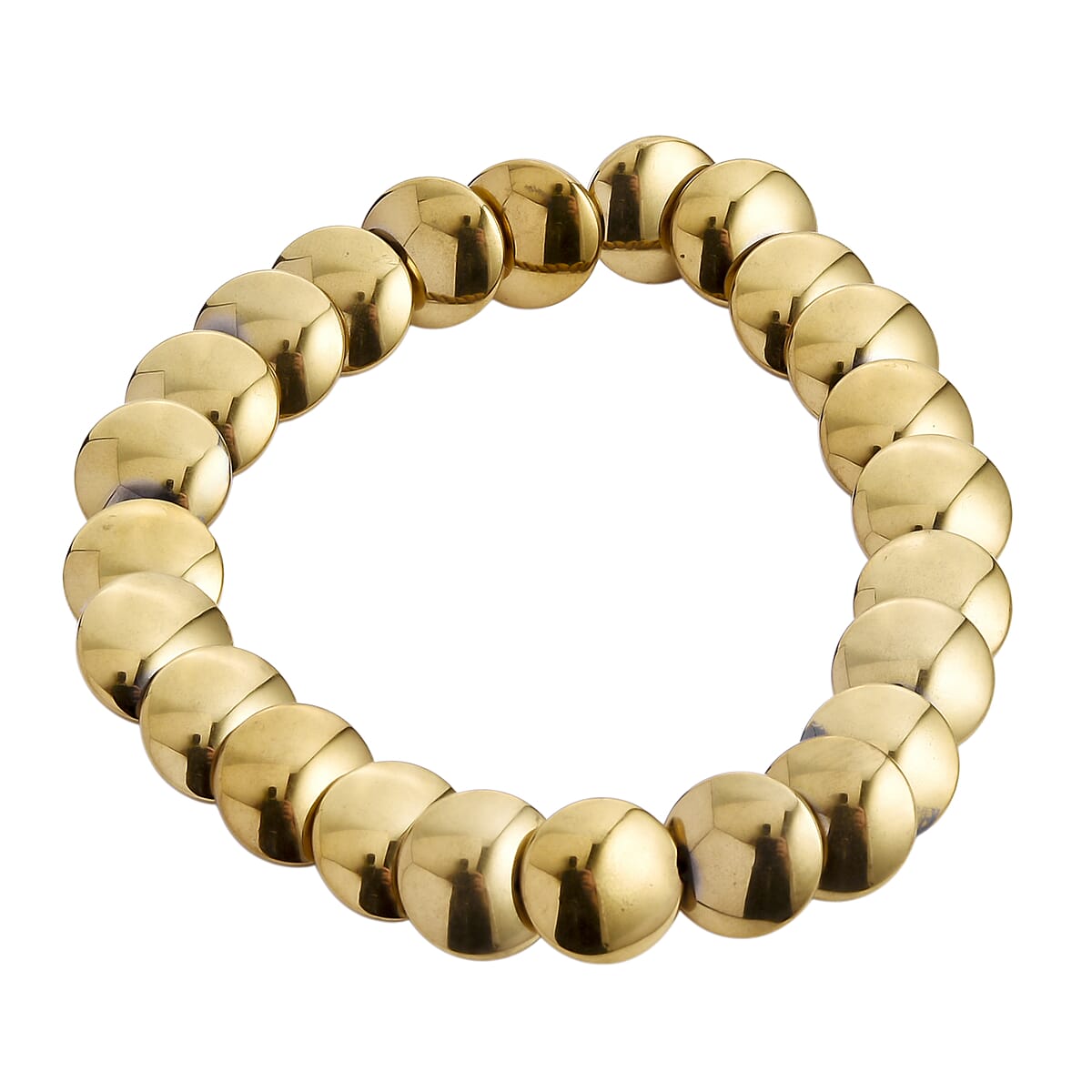 Doorbuster 2 Piece Set Yellow Gold Plated Hematite 557.00 ctw Bracelet (7-7.5In) and Necklace 21-23 Inches in Goldtone  image number 5