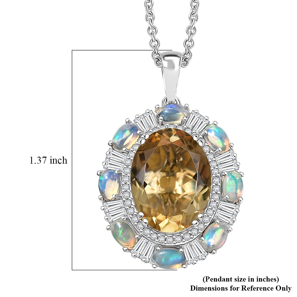 Doorbuster D'Joy Brazilian Citrine and Multi Gemstone 11.15 ctw Sky Night Pendant Necklace in Rhodium Over Sterling Silver 20 Inches image number 5
