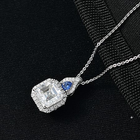 Moissanite & Ceylon Blue Sapphire - Product card gallery slide 2 (10176716013881)