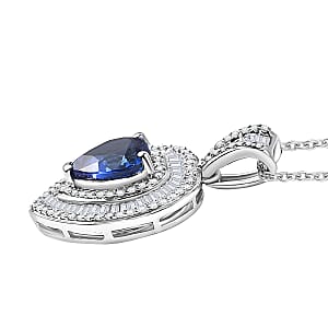 Luxoro AAA Tanzanite, Diamond Heart Pendant Necklace in 10K White Gold 2.70 ctw (20 Inches)