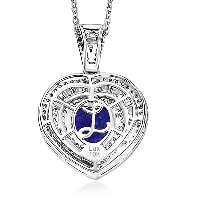 Luxoro AAA Tanzanite, Diamond Heart Pendant Necklace in 10K White Gold 2.70 ctw (20 Inches)