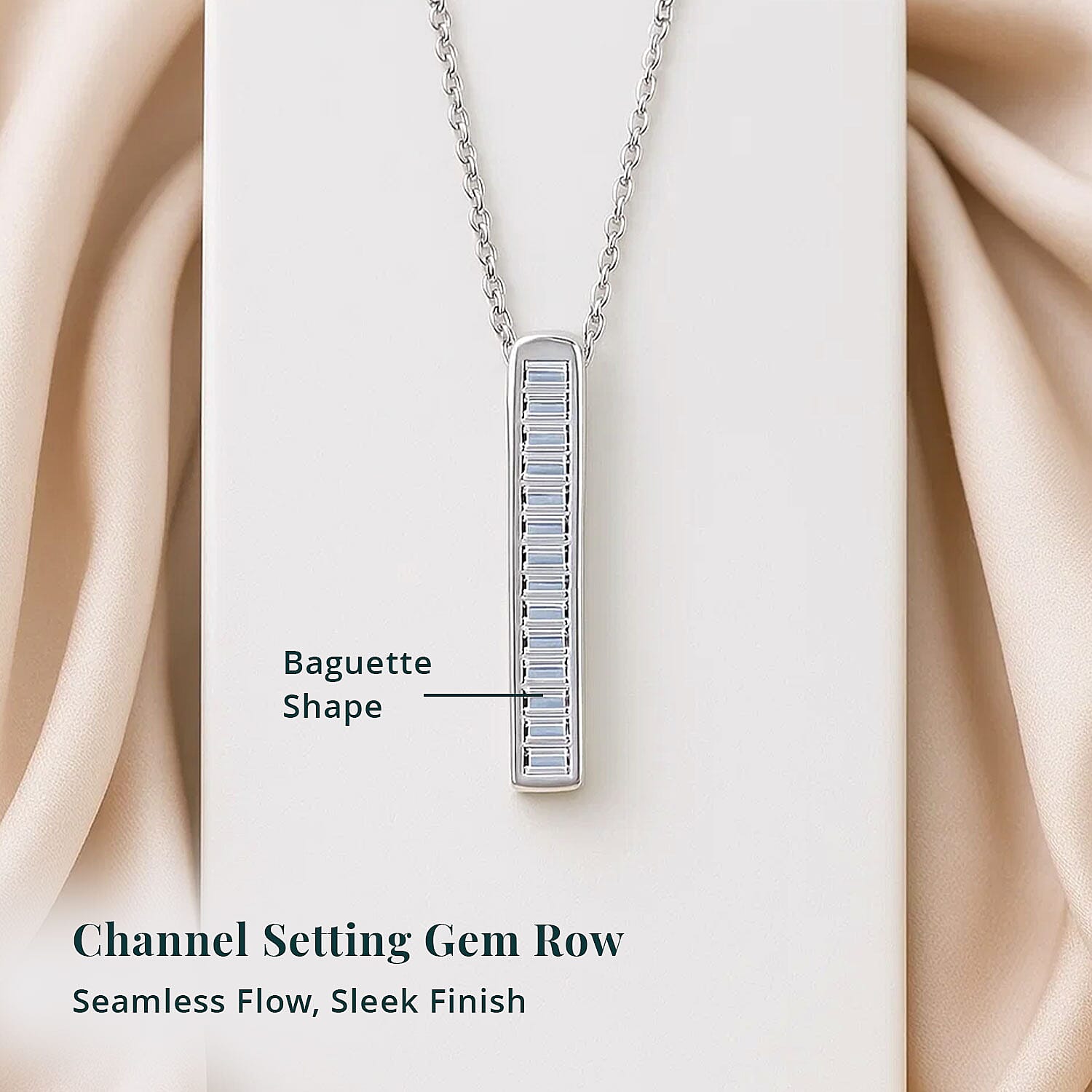 Luxuriant Lab Grown Diamond G-H VS 0.75 ctw Axis of Light Pendant Necklace in Sterling Silver 18 Inches