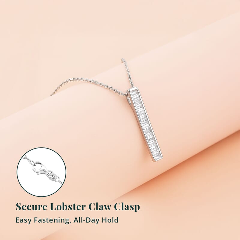 Luxuriant Lab Grown Diamond G-H VS 0.75 ctw Axis of Light Pendant Necklace in Sterling Silver 18 Inches