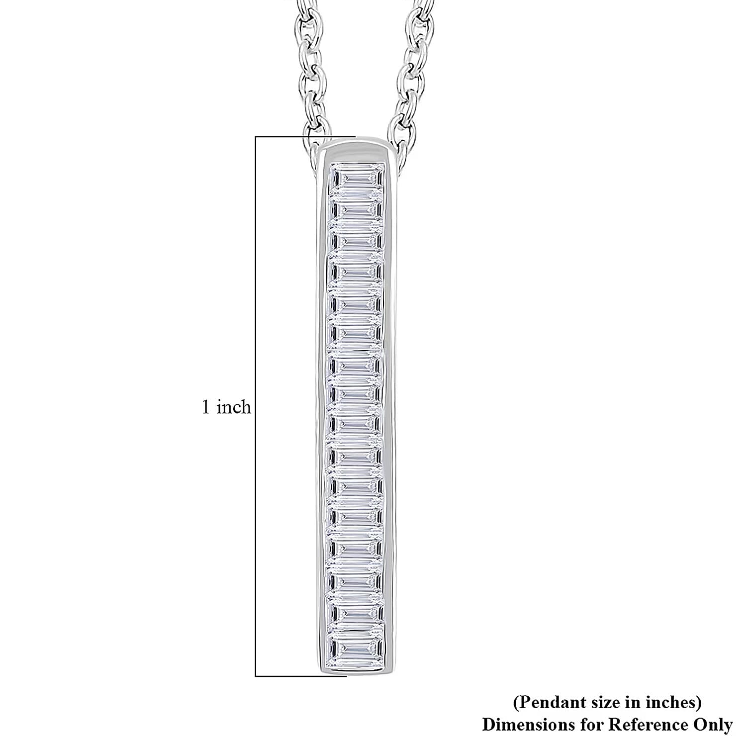 Luxuriant Lab Grown Diamond G-H VS 0.75 ctw Axis of Light Pendant Necklace in Sterling Silver 18 Inches
