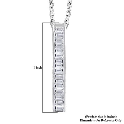 Luxuriant Lab Grown Diamond G-H VS 0.75 ctw Axis of Light Pendant Necklace in Sterling Silver 18 Inches