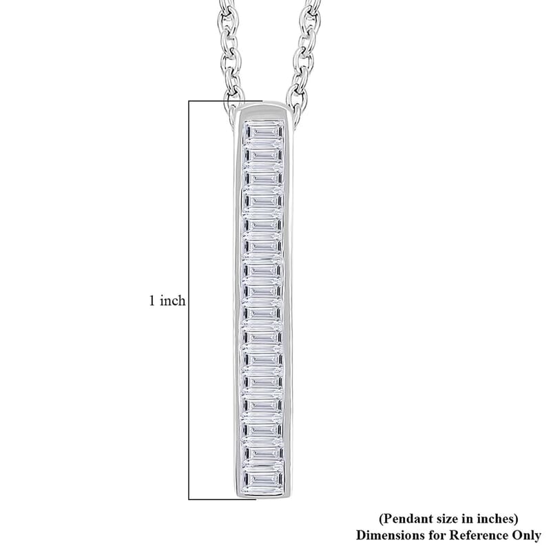 Luxuriant Lab Grown Diamond G-H VS 0.75 ctw Axis of Light Pendant Necklace in Sterling Silver 18 Inches