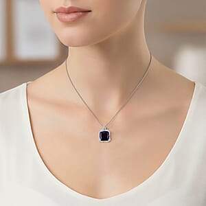  D'Joy AAA Zambian Amethyst and Moissanite 5.50 ctw Poinsettia flower Pendant Necklace in Rhodium Over Sterling Silver 18 Inches