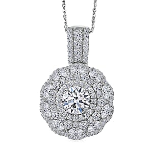 Luxuriant Lab Grown Diamond G-H SI 2.50 ctw Pendant Necklace in Rhodium Over Sterling Silver 20 Inches