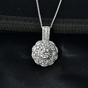 Luxuriant Lab Grown Diamond G-H SI 2.50 ctw Pendant Necklace in Rhodium Over Sterling Silver 20 Inches