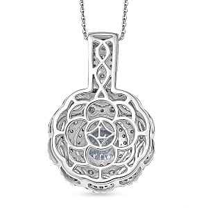 Luxuriant Lab Grown Diamond G-H SI 2.50 ctw Pendant Necklace in Rhodium Over Sterling Silver 20 Inches