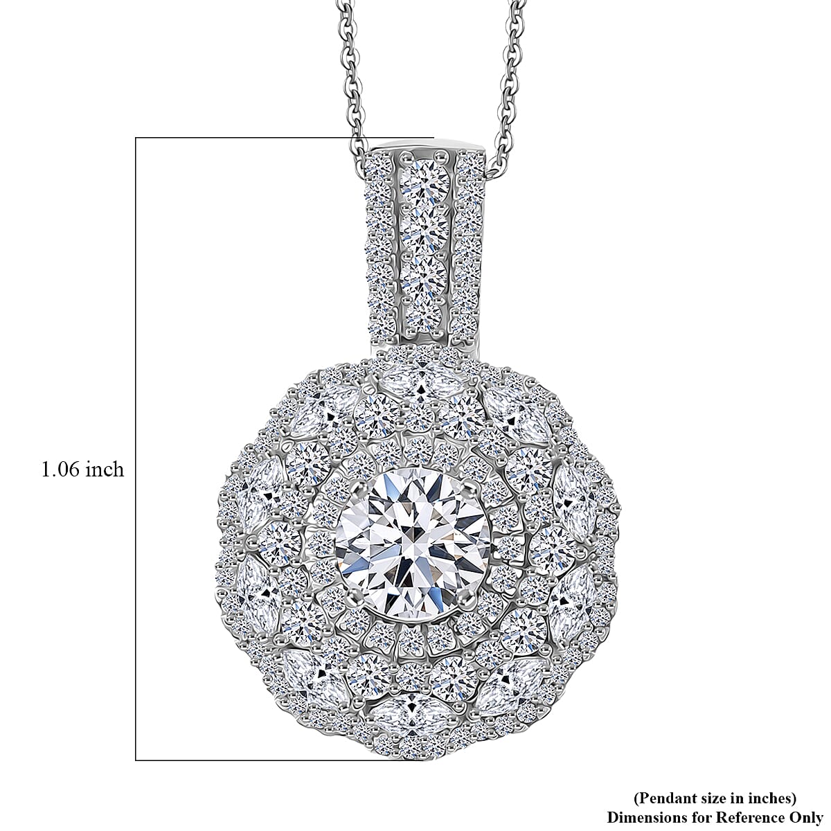 Luxuriant Lab Grown Diamond G-H SI 2.50 ctw Blossom Glow Pendant Necklace in Rhodium Over Sterling Silver 20 Inches image number 5