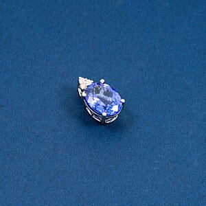 Certified & Appraised Luxoro AAA Tanzanite and I2 Diamond 3.30 ctw Pendant Necklace 18 Inches in 14K White Gold 