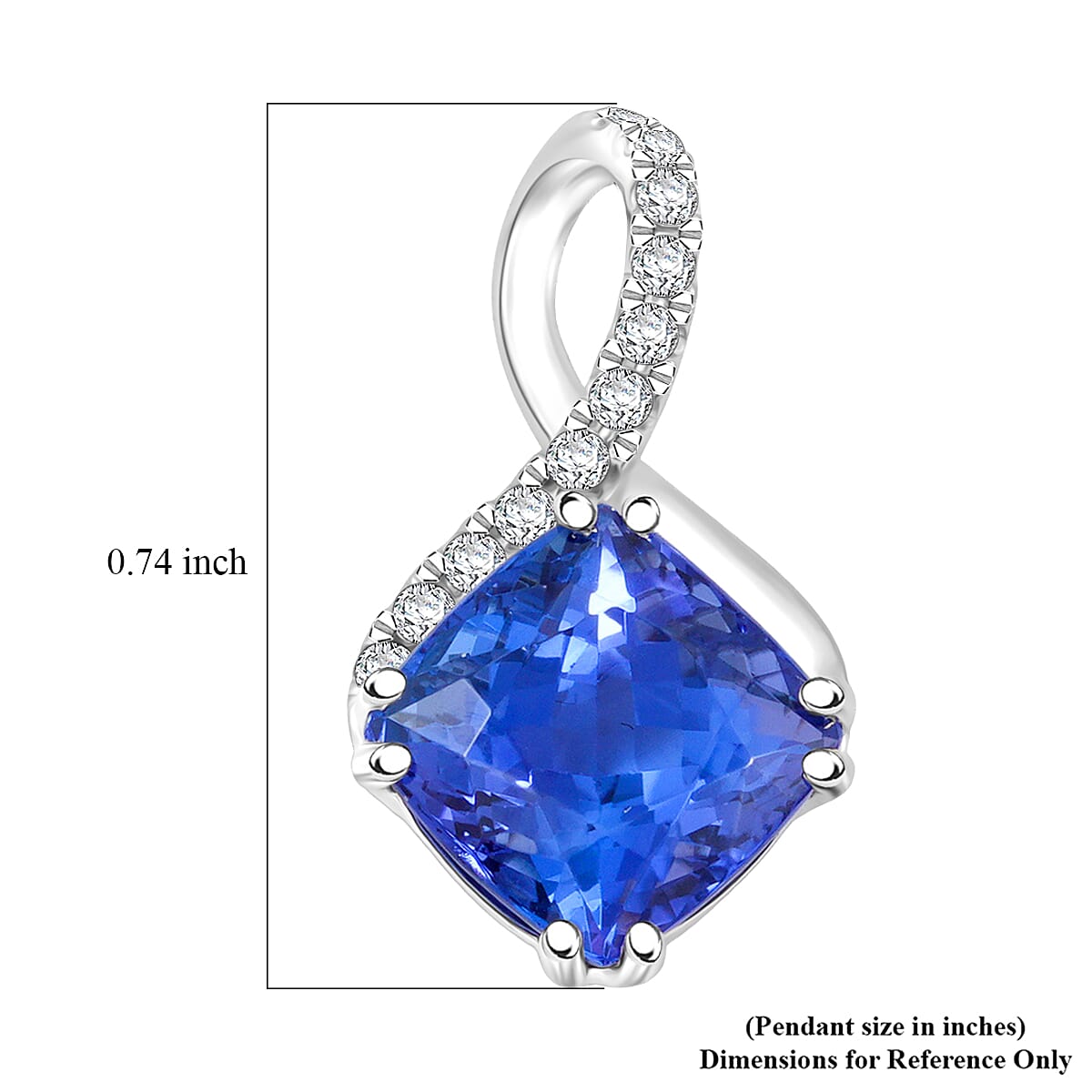 Certified & Appraised Rhapsody AAAA Tanzanite and E-F VS Diamond 2.80 ctw Pendant Necklace 18 Inches 4.51 Grams image number 4
