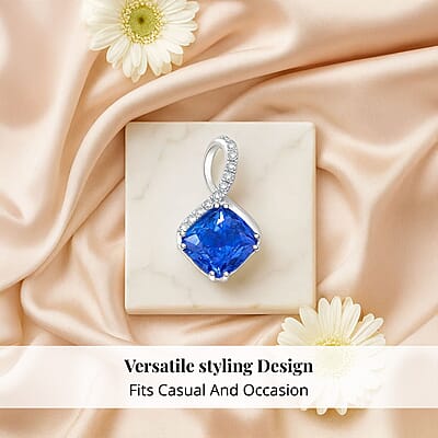Certified & Appraised Rhapsody AAAA Tanzanite and E-F VS Diamond 2.80 ctw Pendant Necklace in 950 Platinum 18 Inches