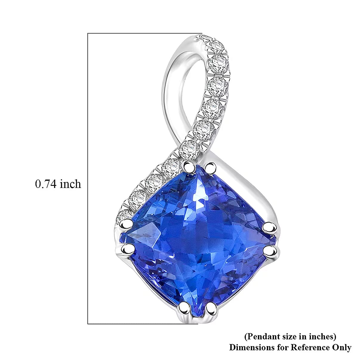 Certified & Appraised Rhapsody AAAA Tanzanite and E-F VS Diamond 2.80 ctw Pendant Necklace 18 Inches 4.51 Grams image number 5