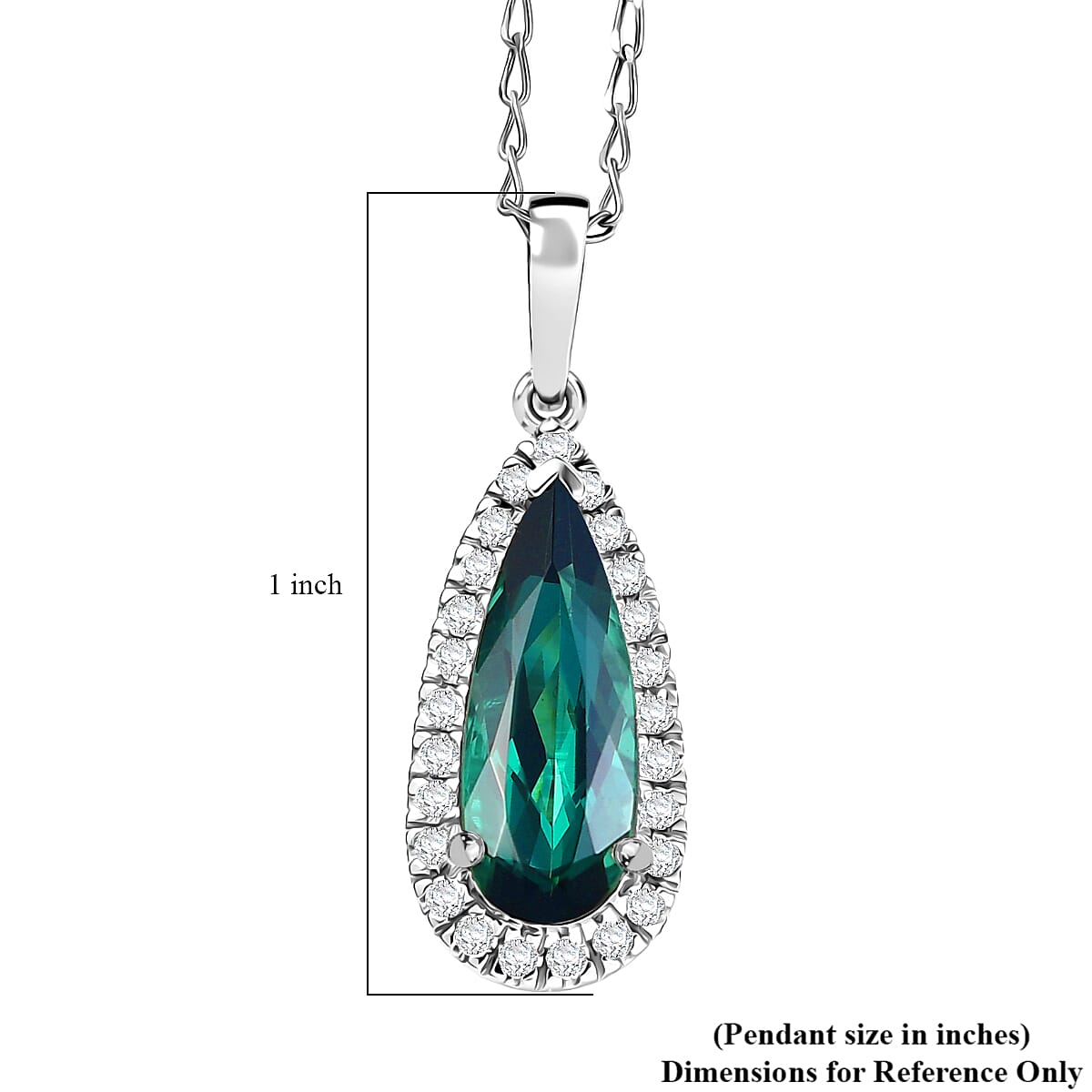 Doorbuster Certified & Appraised Rhapsody AAAA Pirineu Lagoon Tourmaline and Diamond E-F VS 2.00 ctw Pendant Necklace in 950 Platinum 20 Inches image number 3