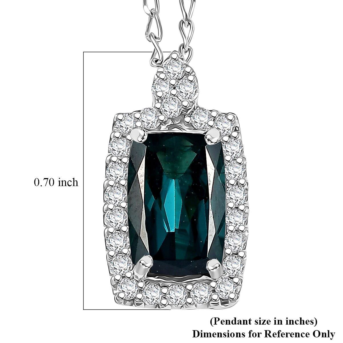 Certified & Appraised Rhapsody AAAA Monte Belo Indicolite and E-F VS Diamond 2.00 ctw Pendant Necklace in 950 Platinum 20 Inches image number 5