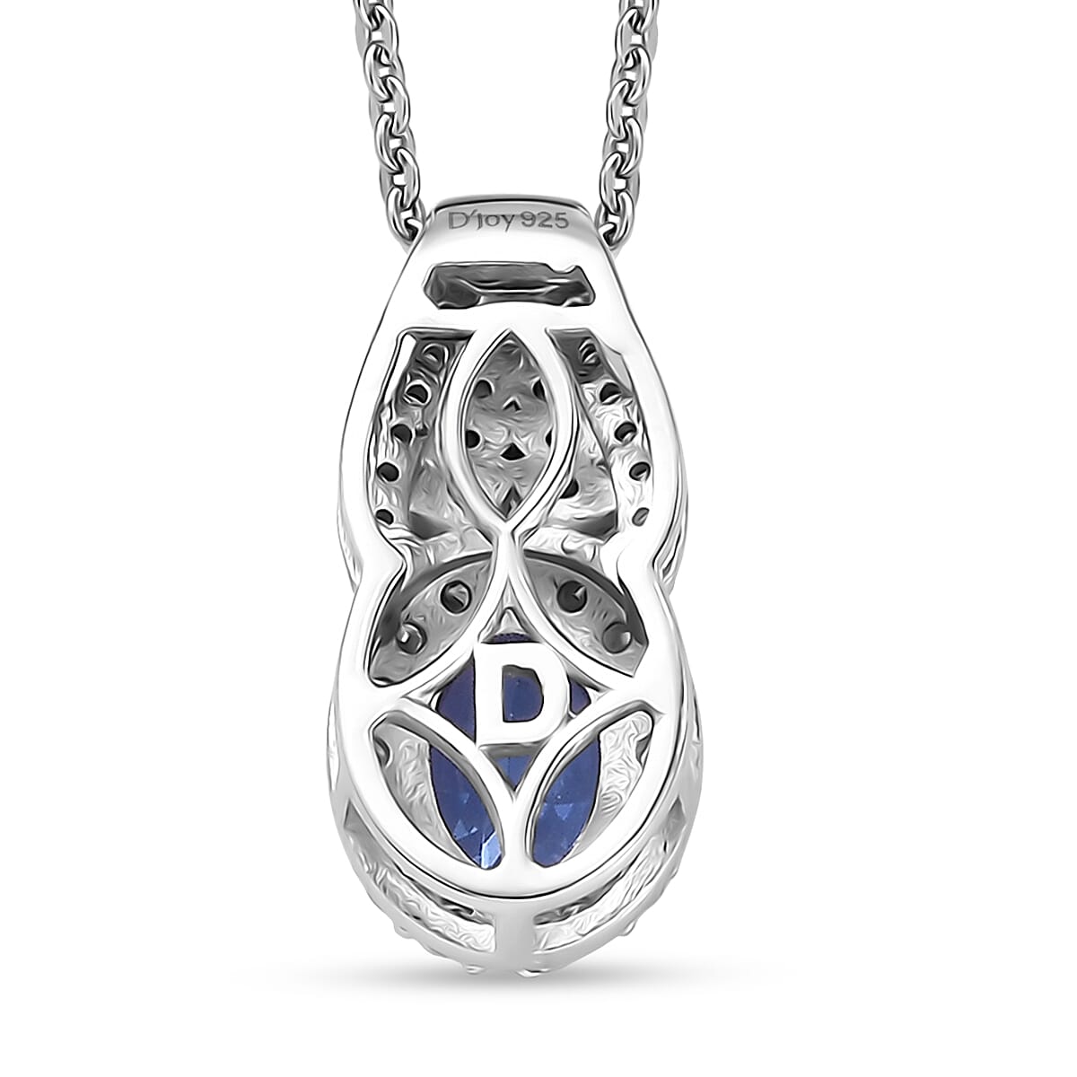 D'Joy AAA Tanzanite and Moissanite 1.10 ctw Pendant Necklace in Rhodium Over Sterling Silver 20 Inches image number 4