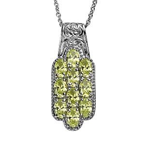 Pendant with Chain (Size 20) Stainless Steel 7.60 ctw
