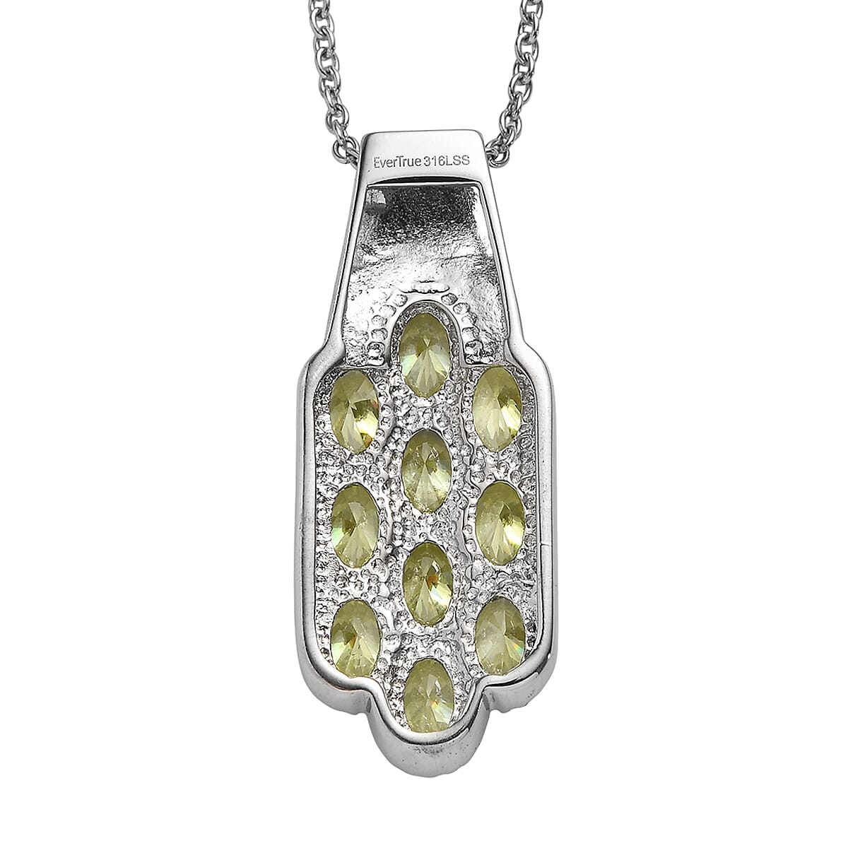 Pendant with Chain (Size 20) Stainless Steel 7.60 ctw image number 4