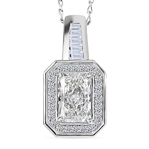 Luxuriant Lab Grown Diamond E-F VS 2.25 ctw Frame Glow Pendant Necklace in 950 Platinum 6.35 Grams 20 Inches
