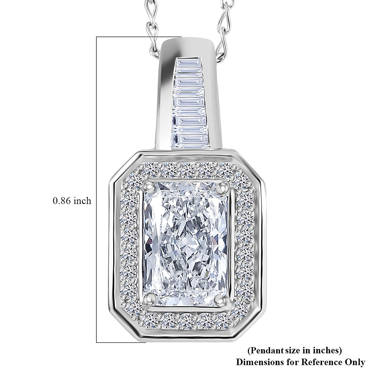 Luxuriant Lab Grown Diamond E-F VS 2.25 ctw Frame Glow Pendant Necklace in 950 Platinum 6.35 Grams 20 Inches image number 5