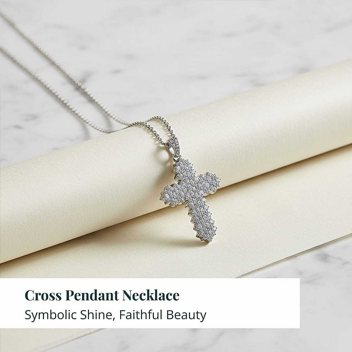 Doorbuster Luxuriant Lab Grown Diamond G SI 4.36 ctw Cross Pendant Necklace in Sterling Silver 16-18 Inches image number 5