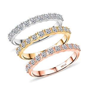 Doorbuster Luxuriant Lab Grown Diamond G SI 1.60 ctw Set of 3 Ring in Sterling Silver (Size 6.0)