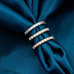  Luxuriant Lab Grown Diamond G SI 1.60 ctw Set of 3 Ring in Sterling Silver (Size 8.0)