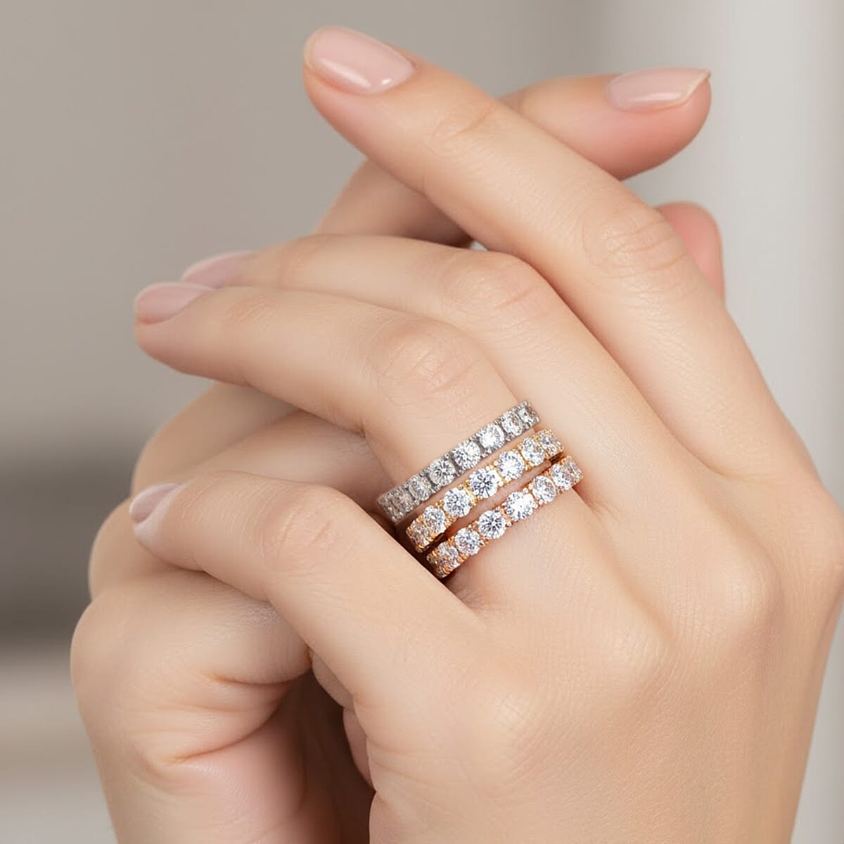 Doorbuster Luxuriant Lab Grown Diamond G SI 1.60 ctw Set of 3 Ring in Sterling Silver (Size 8.0) image number 2