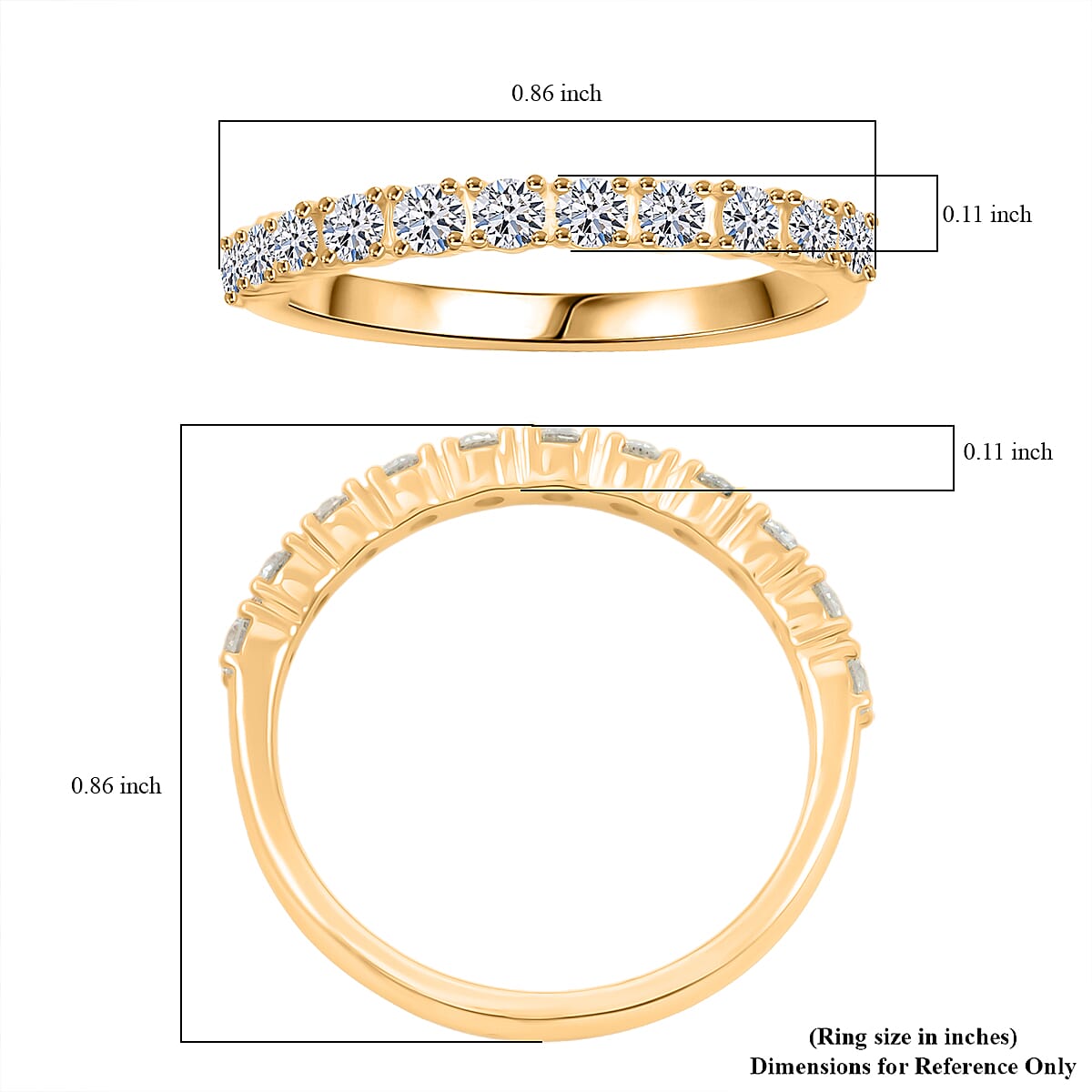Doorbuster Luxuriant Lab Grown Diamond G SI 1.60 ctw Set of 3 Ring in Sterling Silver (Size 9.0) image number 4