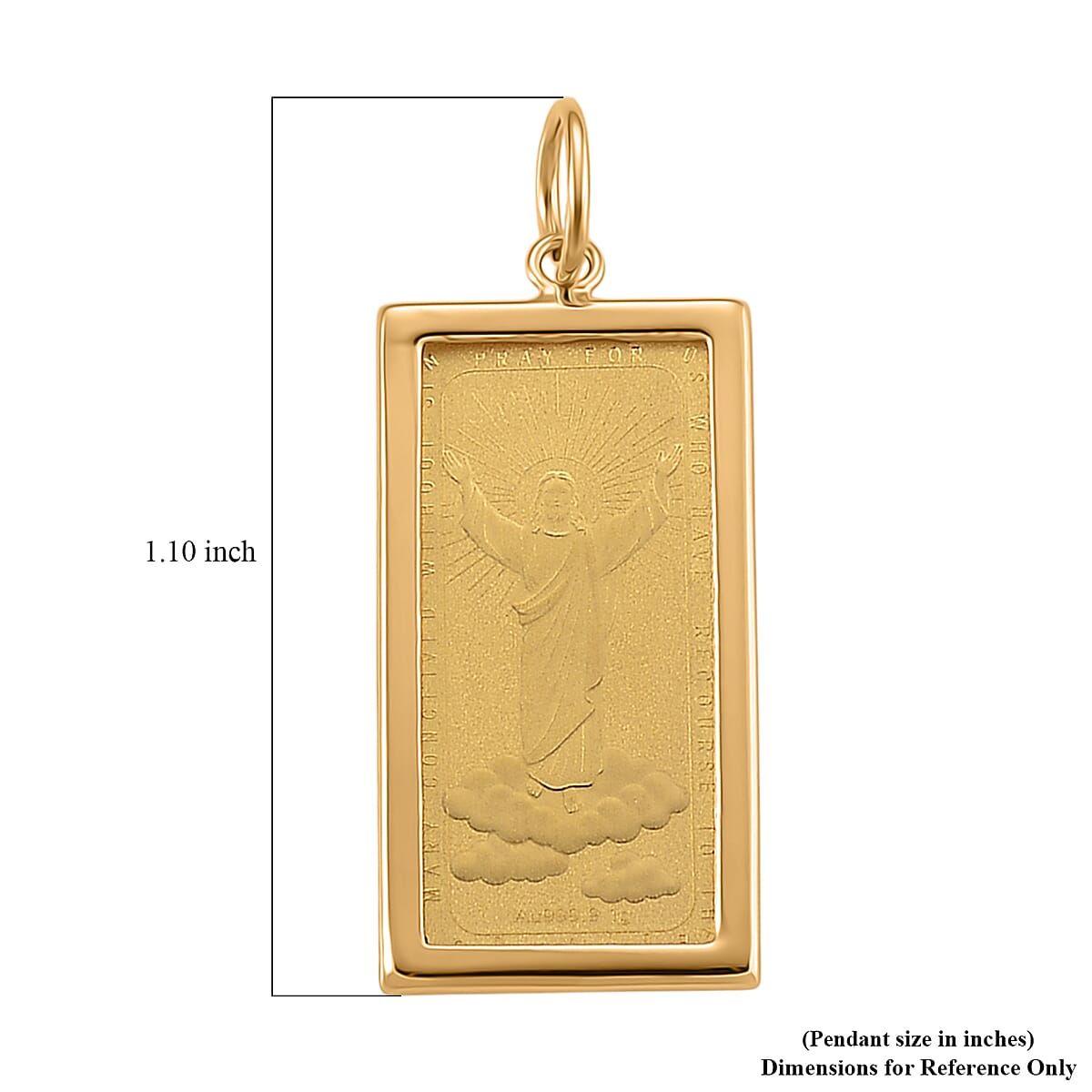 Doorbuster 14K Yellow Gold Pendant Frame 0.43g with 24K Golden Jesus Frame 1g image number 5