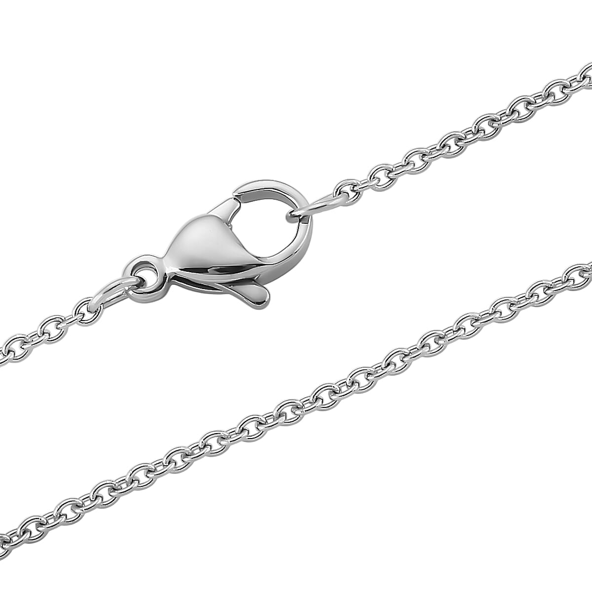 EverTrue White Shell Pearl and Simulated Diamond Pendant in Silvertone with Stainless Steel Necklace 20 Inches  image number 5
