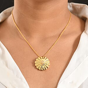 EverTrue Bronzella Collection Floral Pendant in 18K YG Plated Bronze with ION Plated YG Stainless Steel Necklace 20 Inches