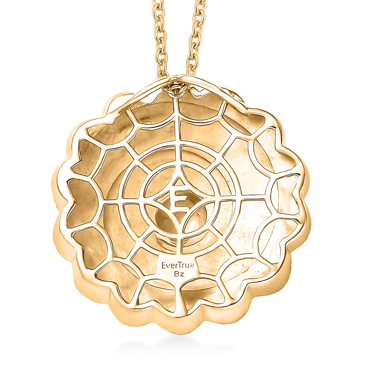 EverTrue Bronzella Collection Floral Pendant in 18K YG Plated Bronze with ION Plated YG Stainless Steel Necklace 20 Inches image number 4