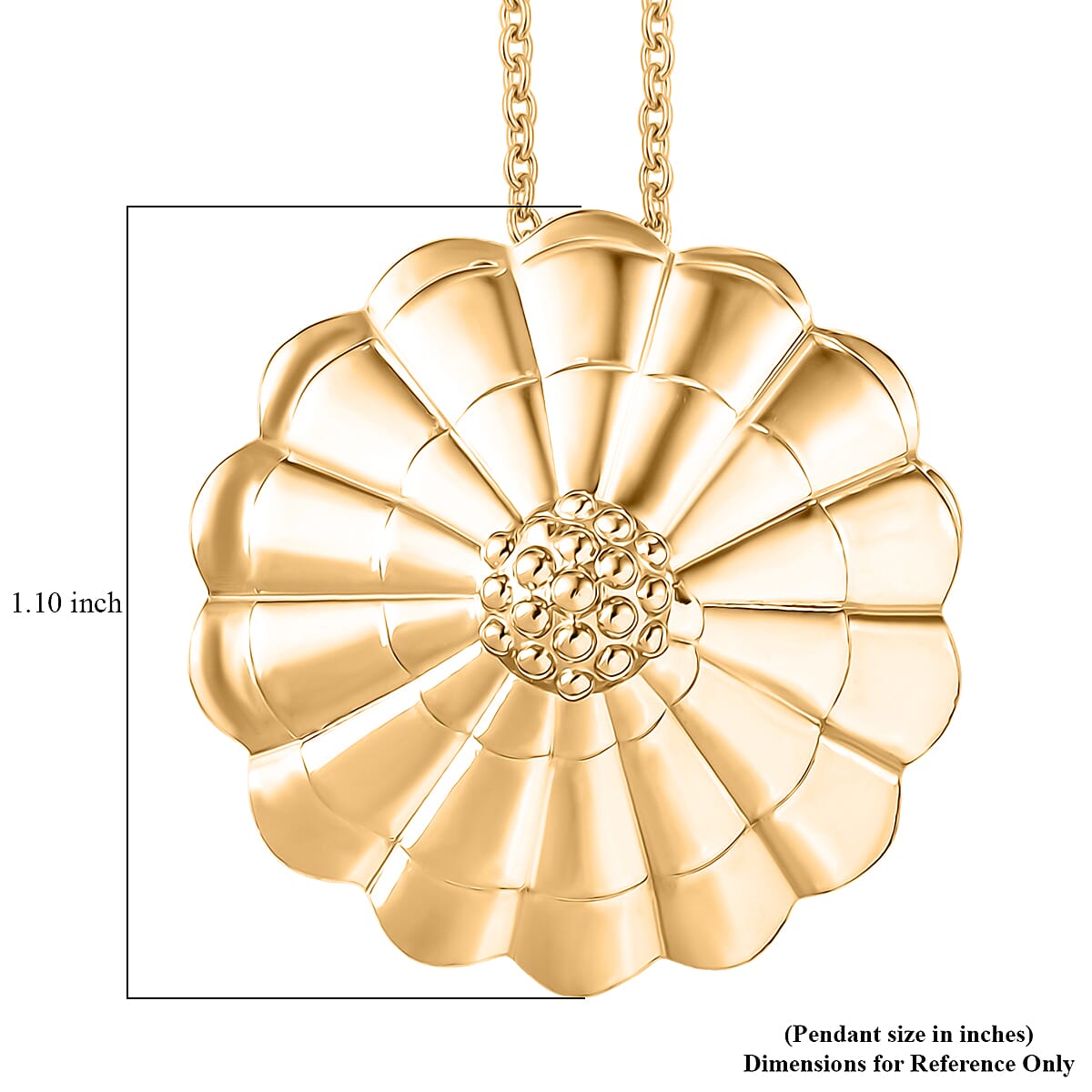 EverTrue Bronzella Collection Floral Pendant in 18K YG Plated Bronze with ION Plated YG Stainless Steel Necklace 20 Inches image number 5