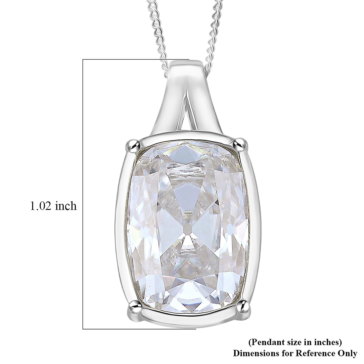 D'Joy Old Mine Cut Moissanite 10.00 ctw Pendant Necklace in Rhodium Over Sterling Silver 18 Inches image number 6