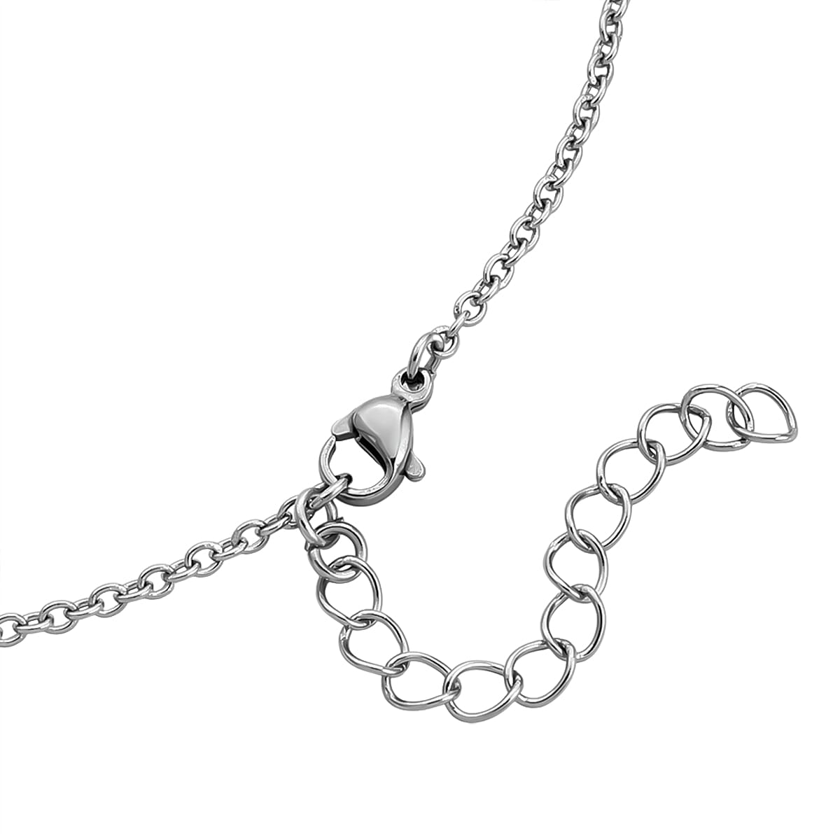 Opalite 6.00 ctw Inlay Cross Pendant Necklace in Stainless Steel 24 Inches