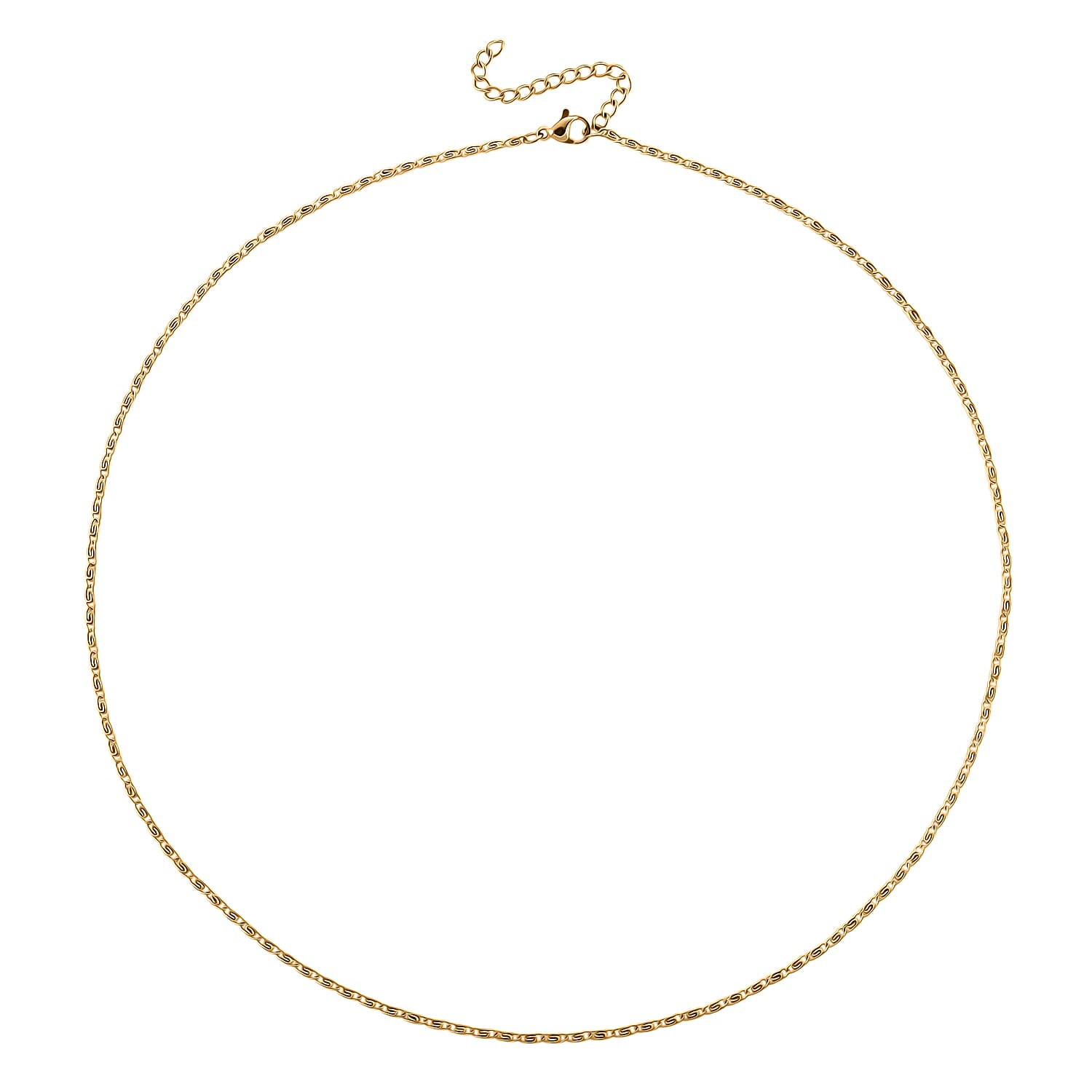 Set of 3 Chain Necklace in ION Plated YG Stainless Steel ( Link Chain, Small Link Chain and Snake Chain) ( (20-22 Inches)
