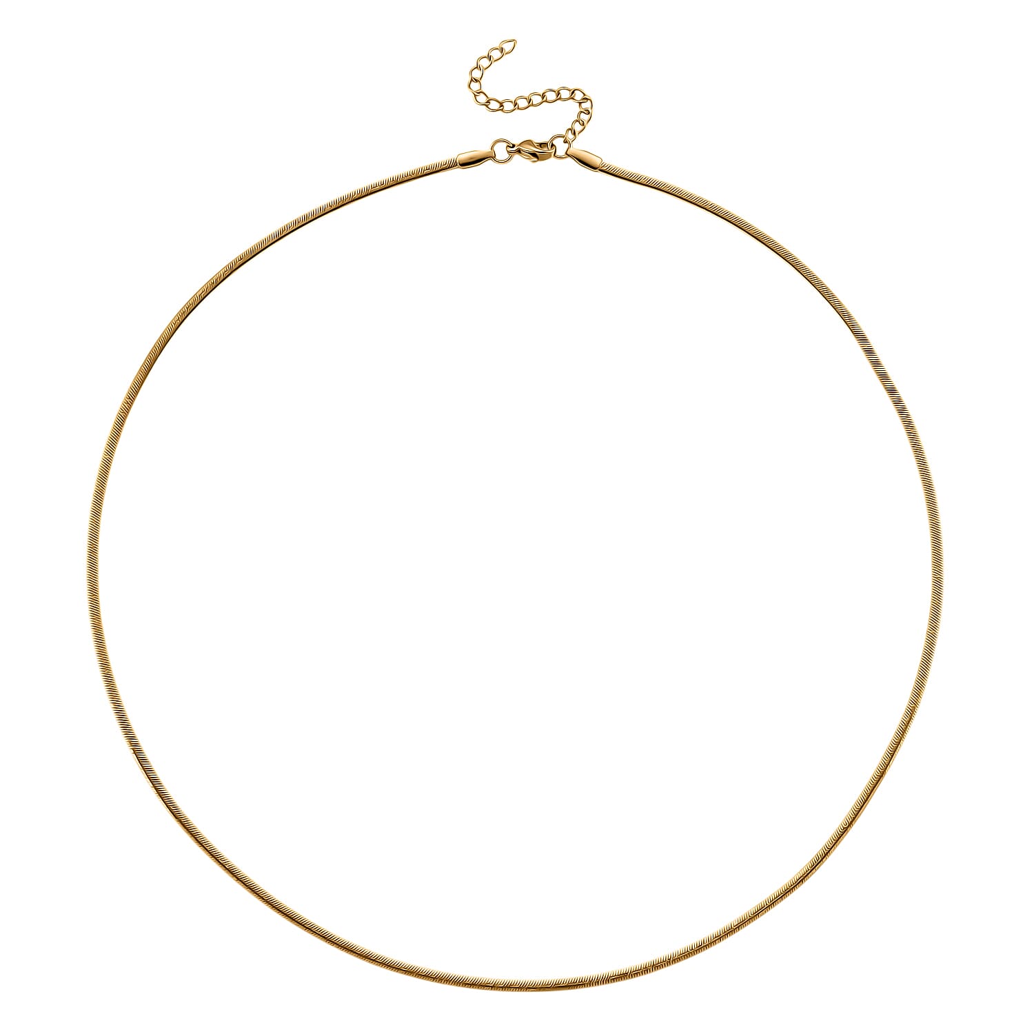 Set of 3 Chain Necklace in ION Plated YG Stainless Steel ( Link Chain, Small Link Chain and Snake Chain) ( (20-22 Inches)