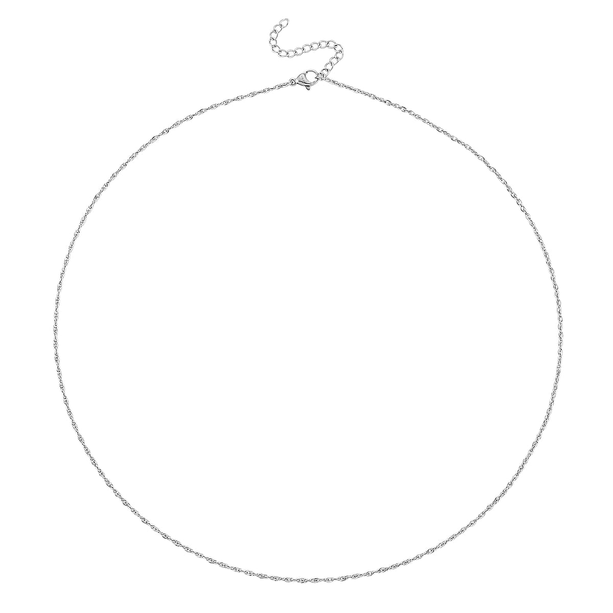 Doorbuster Set of 3 Fine, Link and Twisted Rope Chain Necklace in Stainless Steel 20-22 Inches image number 4