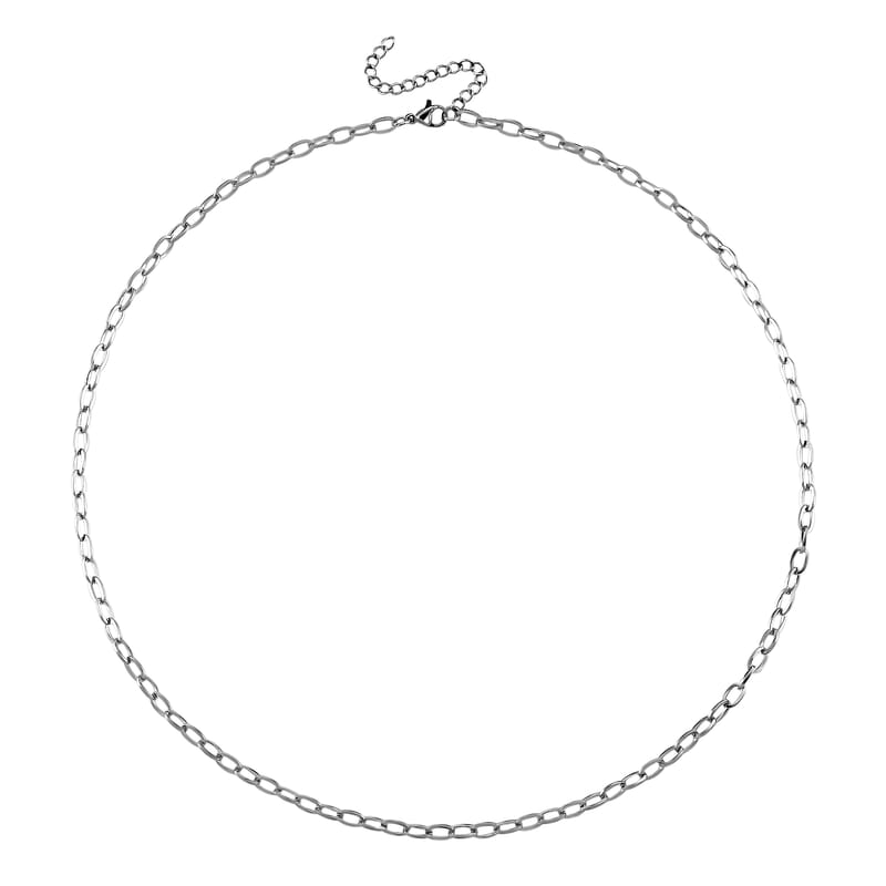  Set of 3 Fine, Link and Twisted Rope Chain Necklace in Stainless Steel 20-22 Inches