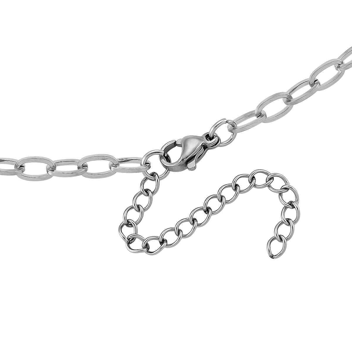 Doorbuster Set of 3 Fine, Link and Twisted Rope Chain Necklace in Stainless Steel 20-22 Inches image number 9