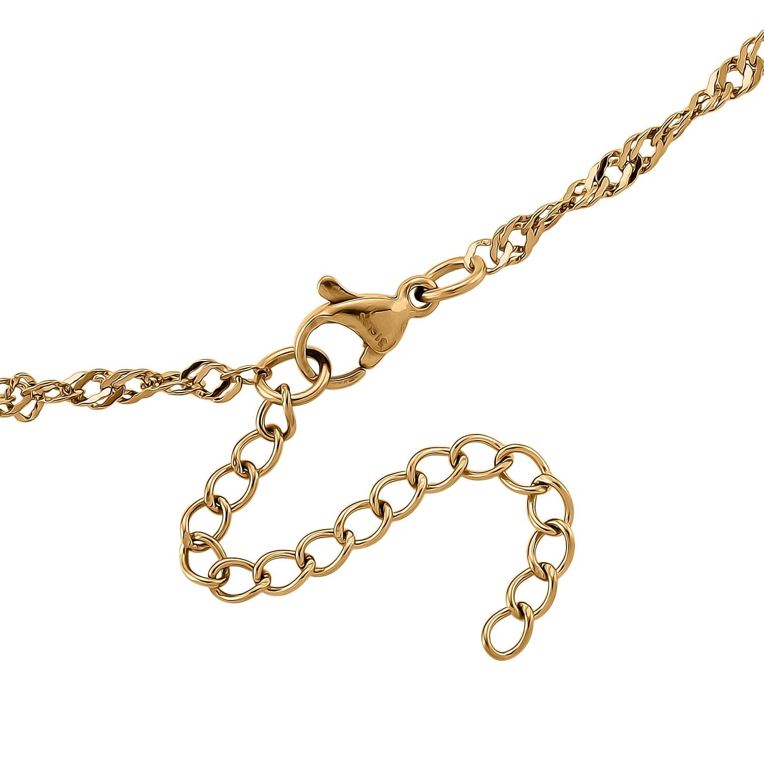 Set of 3 Chain Necklace in ION Plated YG Stainless Steel (Rope Chain, Link Chain and Cable Chain) (20-22 Inches)